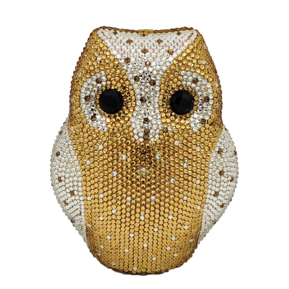 Cute Owl Clutch Women Crystal Evening Bags Luxury Animal Handbag Rhinestone Wedding Party Purse Luxurious Evening Bag