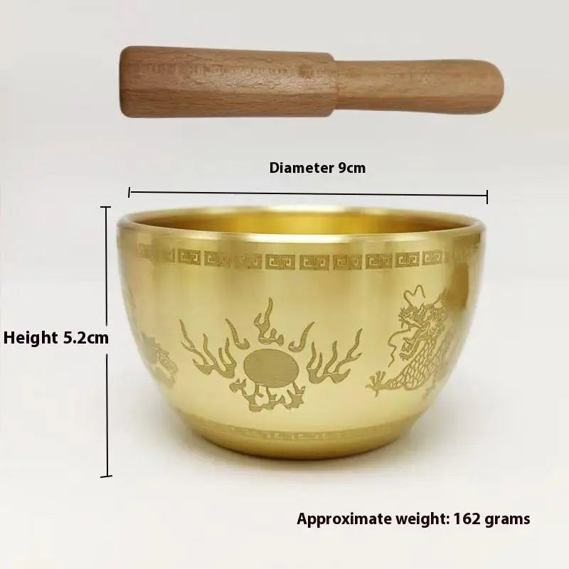 Brass Singing Bowl Sanskrit Yoga Meditation For Sound Handmade Healing Stress Relief Buddha Mindfulness Instrument
