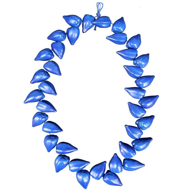 Men's Samoa JEY USO Blue Ula Fala Ceremonial Necklace Red Necklace Traditional Samoan Formal Occasion Accessory