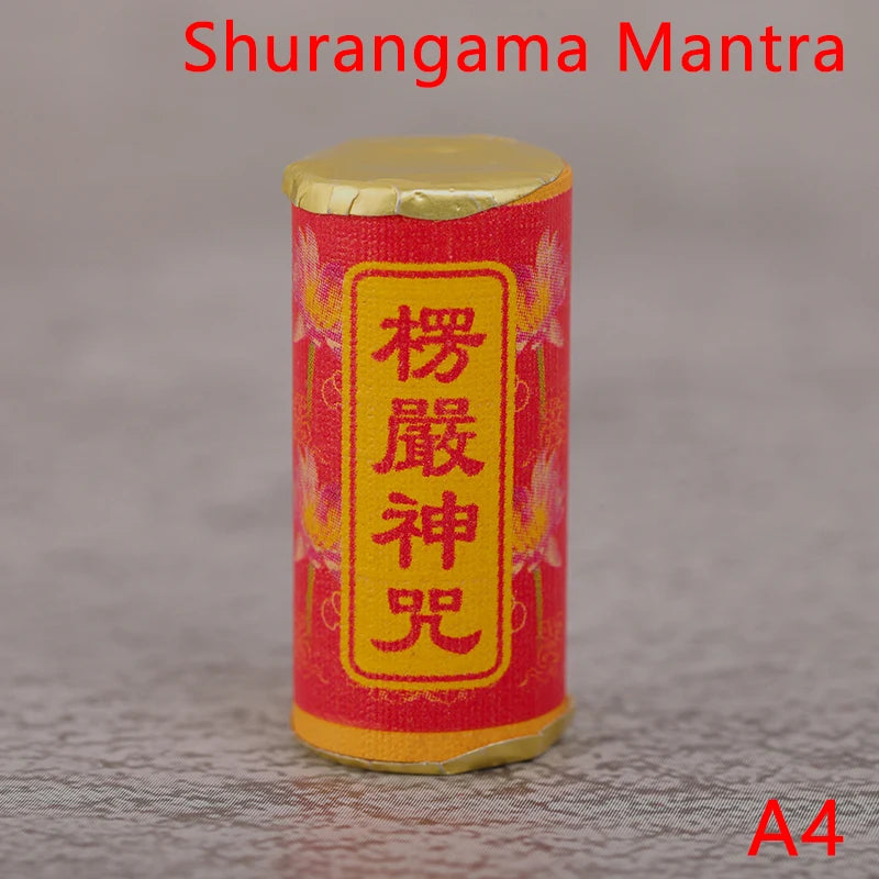 Buddhist Scroll Meditation Buddhist Shurangama Mantra Miniature Scripture Paper Roll Mini Book Amulet Talisman Buddhist Supplies