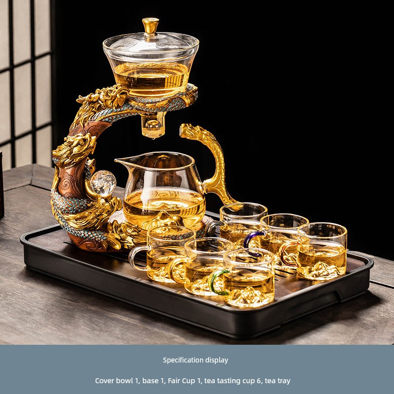Longnian Glass Bean Bag Automatic Tea Set For Home High-End Teapot Office Reception Kung Fu Tea Brewing Handy Gadget