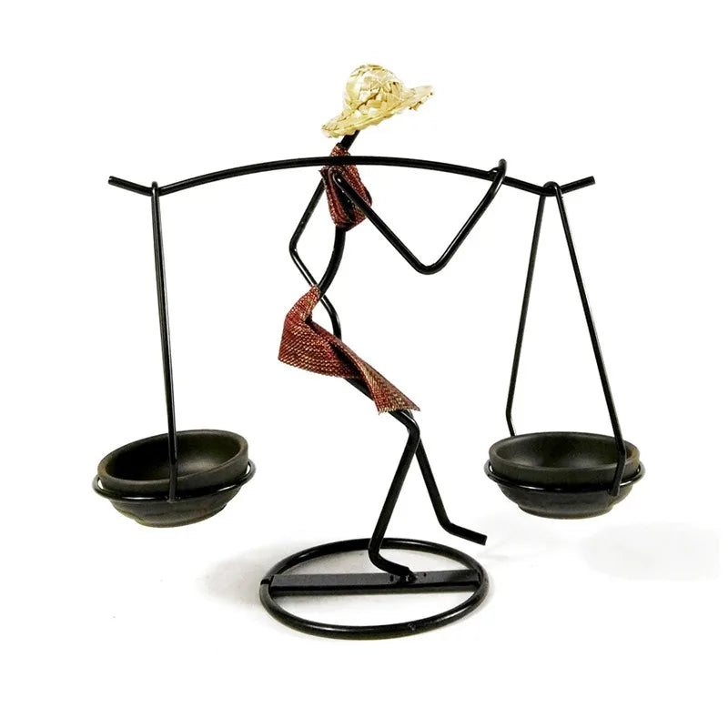 Candle Holder 1pcs Candle Holder Spiritual/ Meditation intimate soft light Home Decor Metal Craft Rustic Table Centerpiece