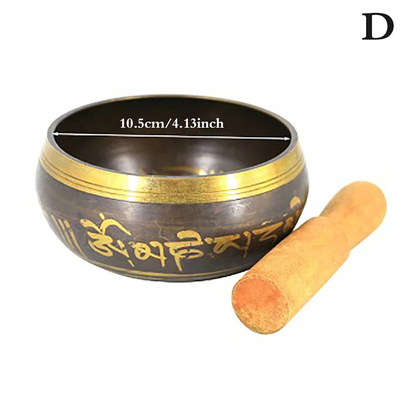 Buddha Sound Bowl Tibetan Bell Yoga Meditation Bowl Metal Singing Bowl Striker Chanting Bowl Brass Chime Handicraft Music