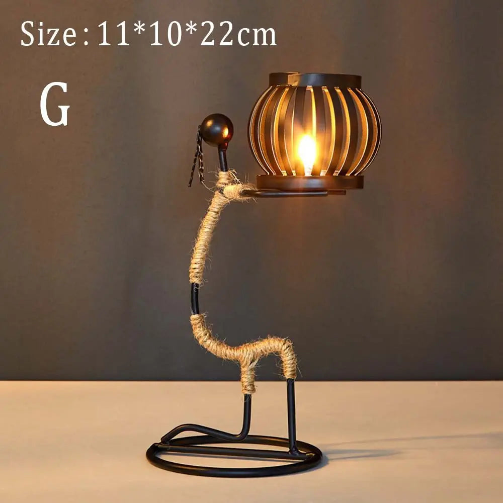 Candlestick Holder 1 PCS Creative Abstract(Afro)Character Sculpture Exquisite Candle Stand For Prayer Homes/ Businesses