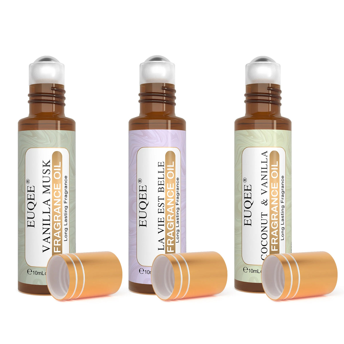 EUQEE 3 Bottles Fragrance Oil Set For Diffuser Candle Making DIY Perfume -10ml Coconut Vanilla,Baby Powder,Fresh Linen Aroma Oil