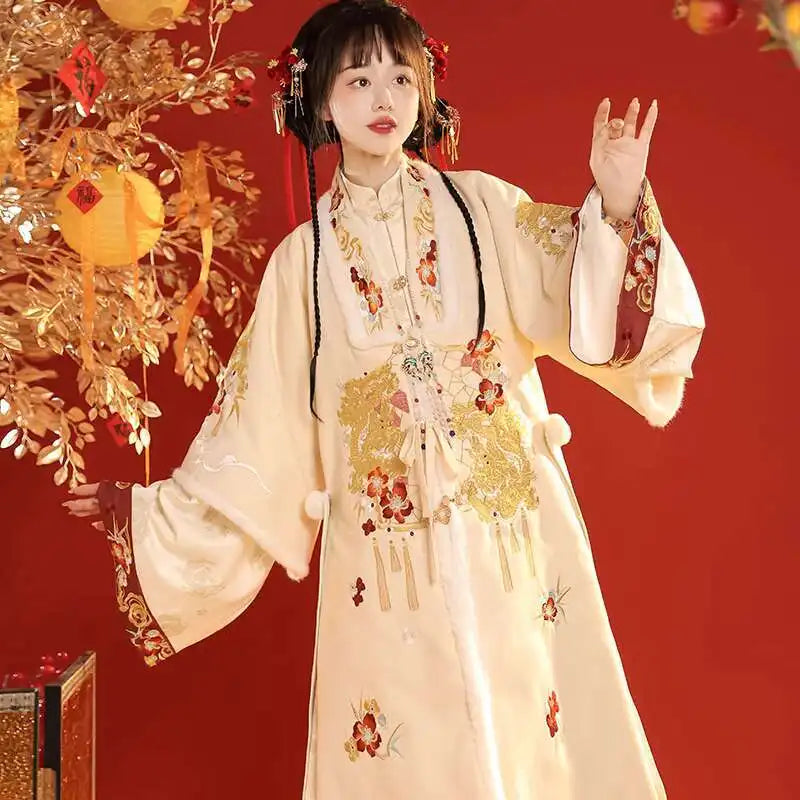 Chunluo Wanxiang Ming Long Shirt Hanfu Women's 2024 New Autumn And Winter Thick New Year's Clothing Horse Face Skirt Ancient