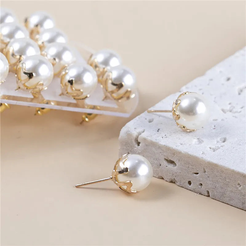 12pairs/set Pearl Earrings /Round Ball Stud Earrings Jewelry