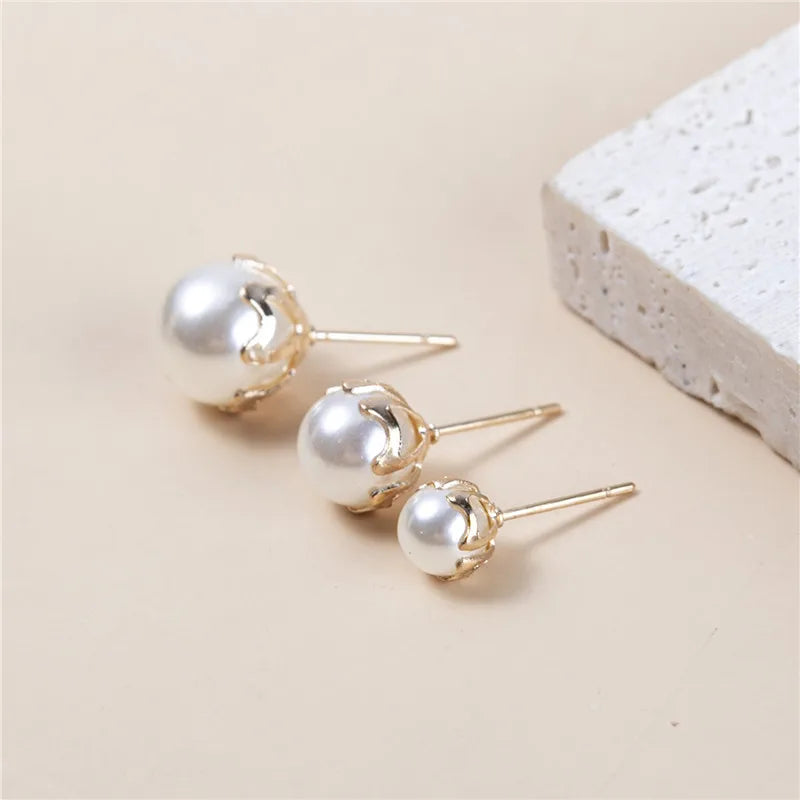 12pairs/set Pearl Earrings /Round Ball Stud Earrings Jewelry