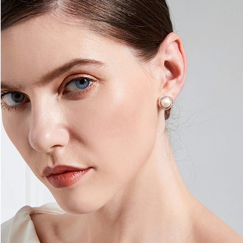 Cherub Geometric Whirlpool Shape Pearl Clip on Earrings for Woman