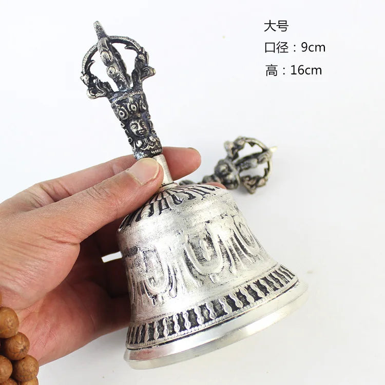 Handcrafted Tibetan Buddhist Temple Meditation Singing Bell with Dorje Vajra Buddhism Practice Instrument Figurines