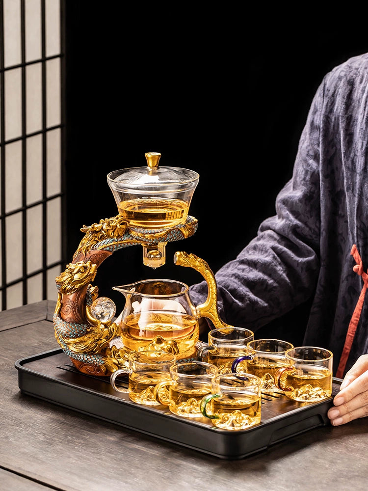 Longnian Glass Bean Bag Automatic Tea Set For Home High-End Teapot Office Reception Kung Fu Tea Brewing Handy Gadget