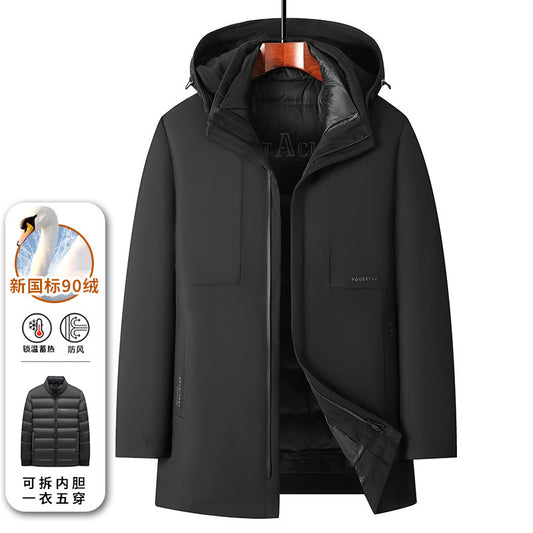 [Goose down Liner] 2025 Men's down Jacket Winter Extreme Cold Protection Warmth for Middle-Aged Dad Business Warm Goose down Jacket