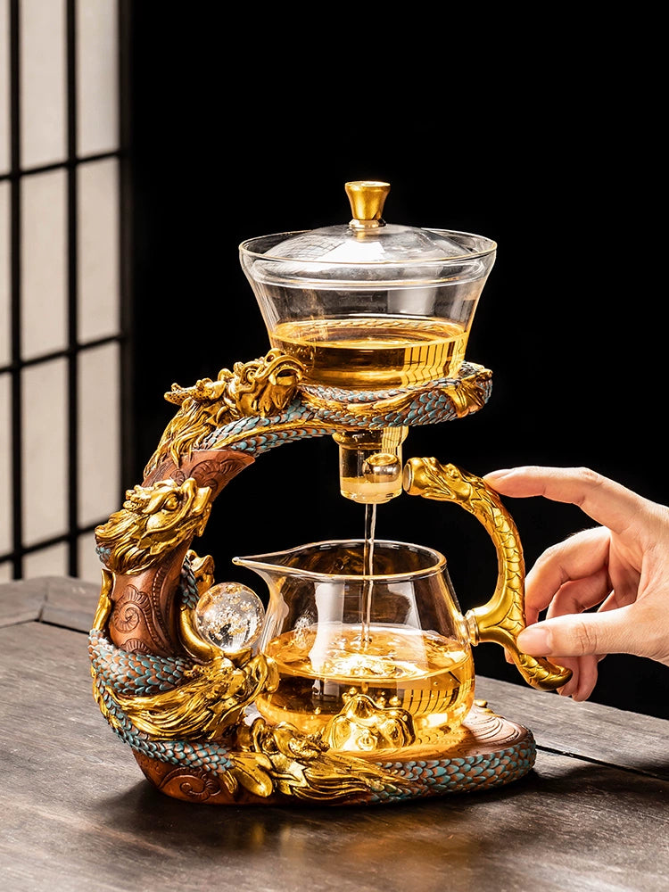 Longnian Glass Bean Bag Automatic Tea Set For Home High-End Teapot Office Reception Kung Fu Tea Brewing Handy Gadget