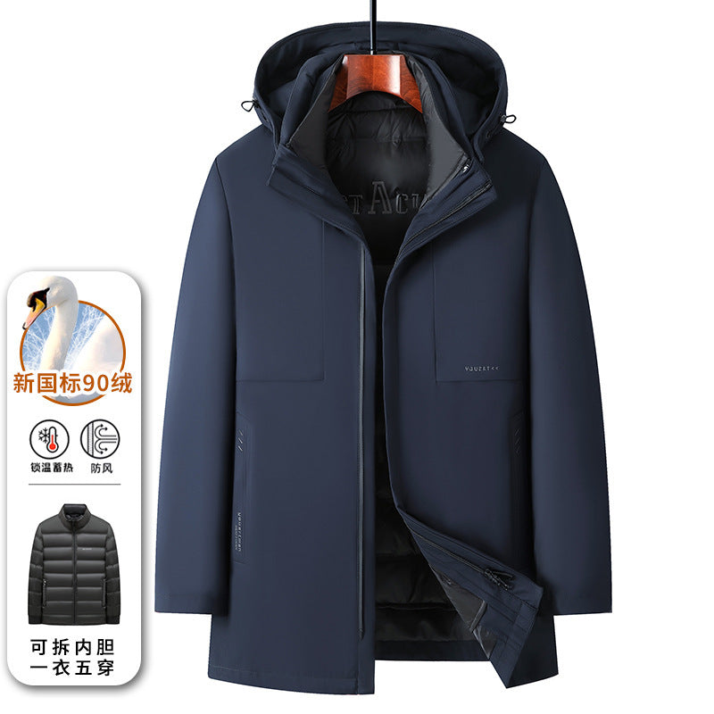 [Goose down Liner] 2025 Men's down Jacket Winter Extreme Cold Protection Warmth for Middle-Aged Dad Business Warm Goose down Jacket