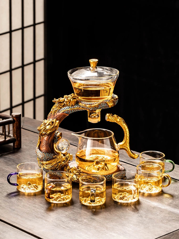 Longnian Glass Bean Bag Automatic Tea Set For Home High-End Teapot Office Reception Kung Fu Tea Brewing Handy Gadget