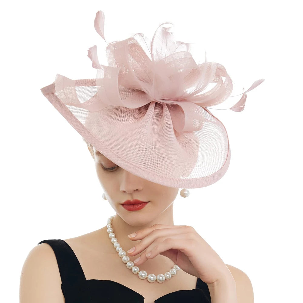 Cherub New Charming Fascinators Feather Church/Wedding Drop Mesh Hat Flower Cocktail Tea Party Hat