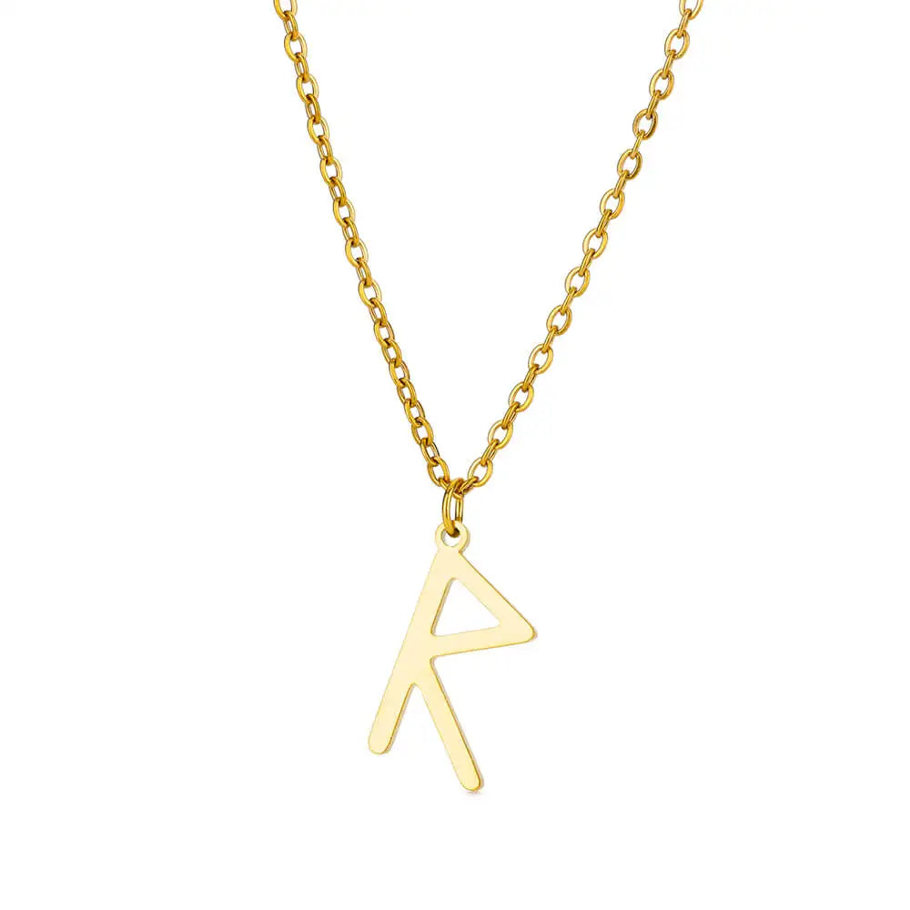 Spiritual Rune Layering Necklace Elder Futhark Runes Feminine Delicate Norse Runic Pendants Minimalist Jewelry for Women