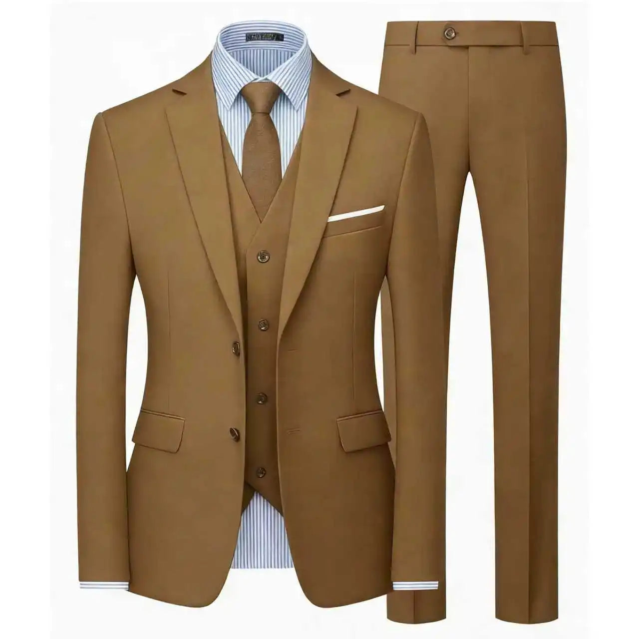 Elegant Men's Suit 3 Piece Fashion Lapel Single Breasted Groom Wedding Slim Fit Casual Version Business Suit For Man