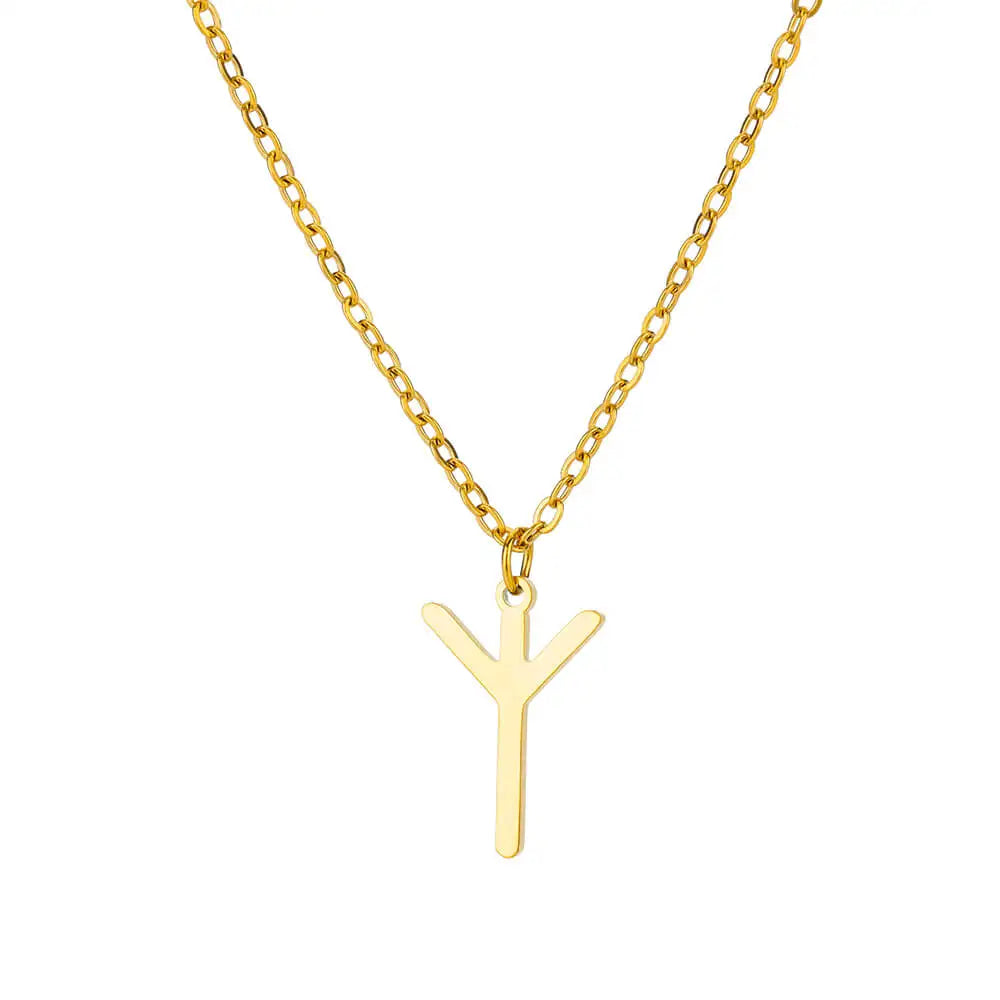 Spiritual Rune Layering Necklace Elder Futhark Runes Feminine Delicate Norse Runic Pendants Minimalist Jewelry for Women