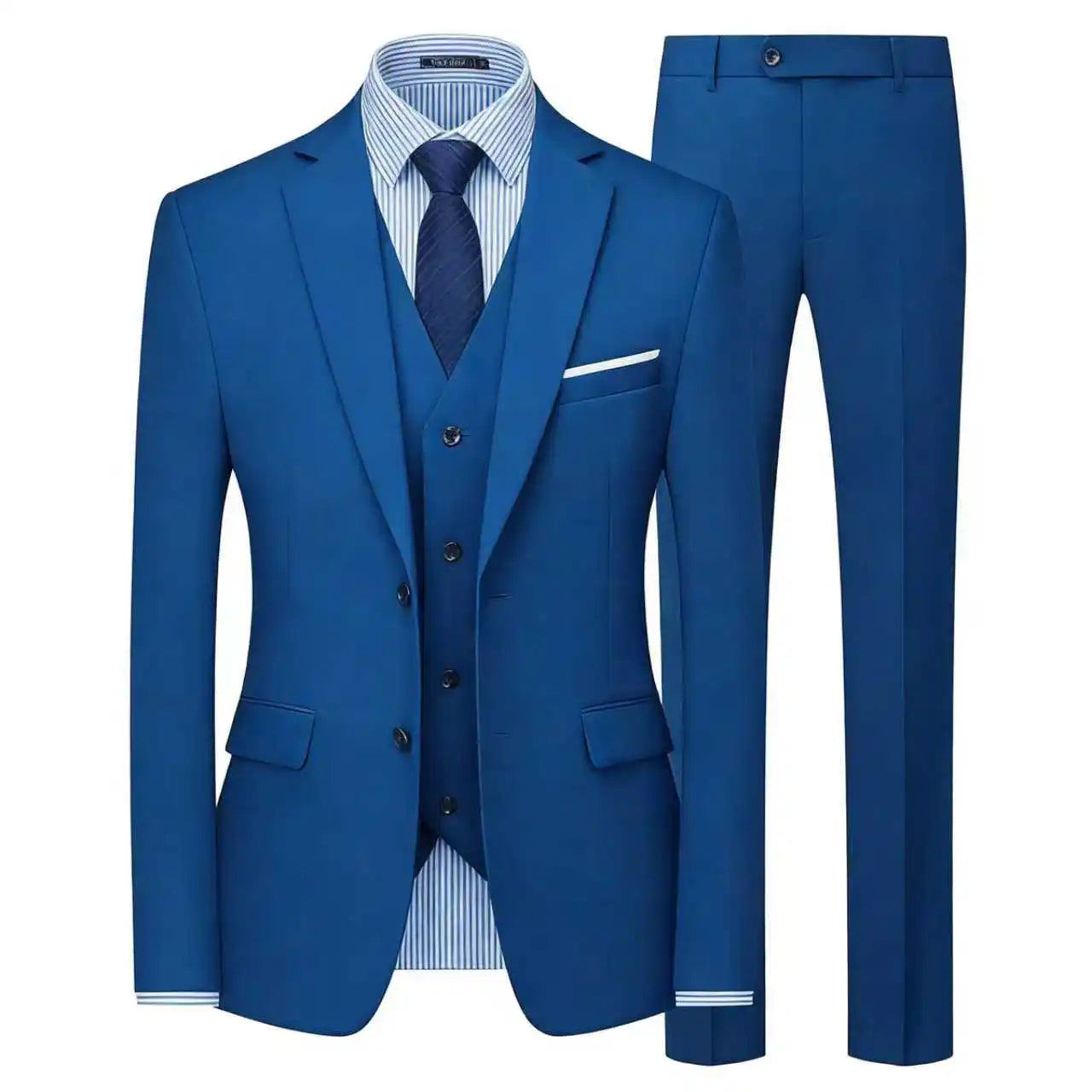 Elegant Men's Suit 3 Piece Fashion Lapel Single Breasted Groom Wedding Slim Fit Casual Version Business Suit For Man