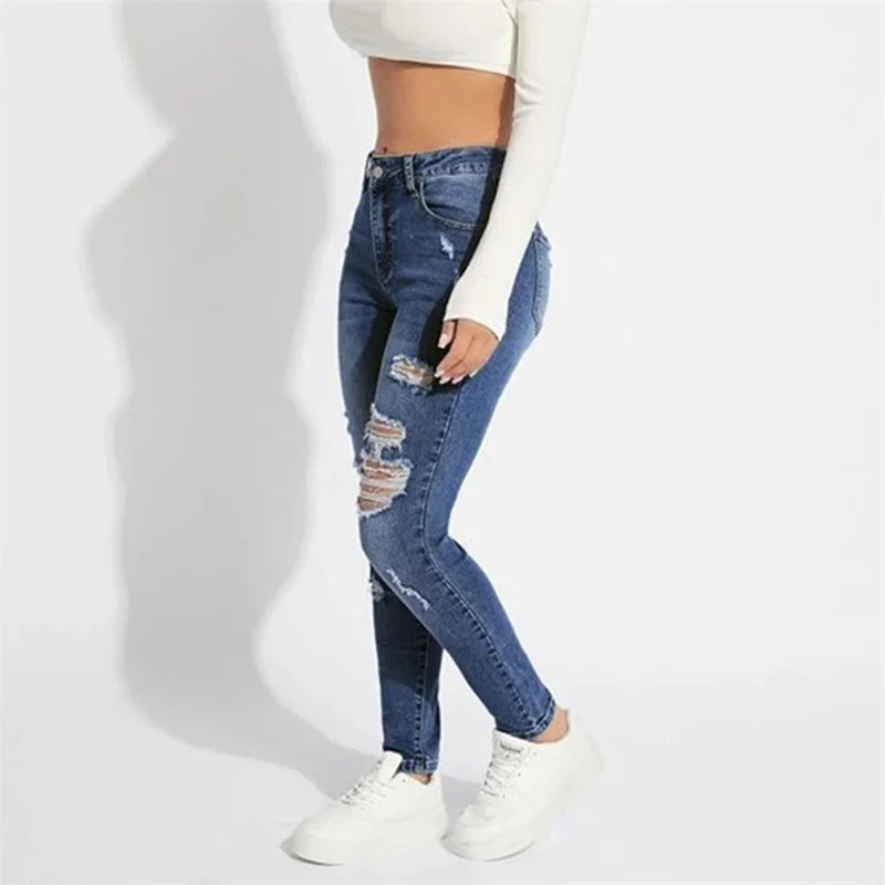Cherub Fashion slit Pencil Jeans Women Denim Pants. Female Casual Urban anywhere Trousers 2024 Summer Trend Urbanwear