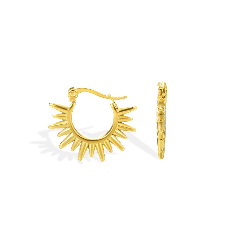 Stainless Steel Shell Earrings For Women Gold Color C-shaped Starfish Butterfly Earring