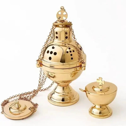 Hanging Incense Burner Brass With Gilded Catholic Church Altar Ceremony Incense Burner Church  Supplier