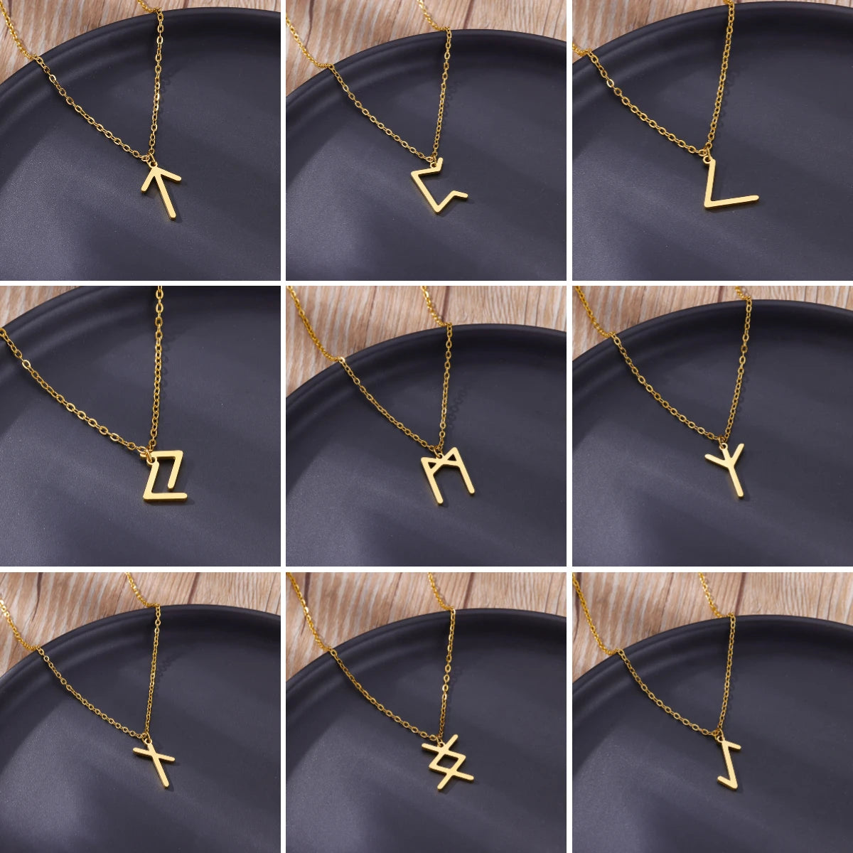 Spiritual Rune Layering Necklace Elder Futhark Runes Feminine Delicate Norse Runic Pendants Minimalist Jewelry for Women