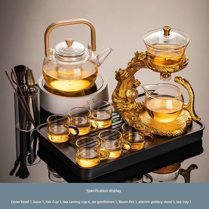 Longnian Glass Bean Bag Automatic Tea Set For Home High-End Teapot Office Reception Kung Fu Tea Brewing Handy Gadget