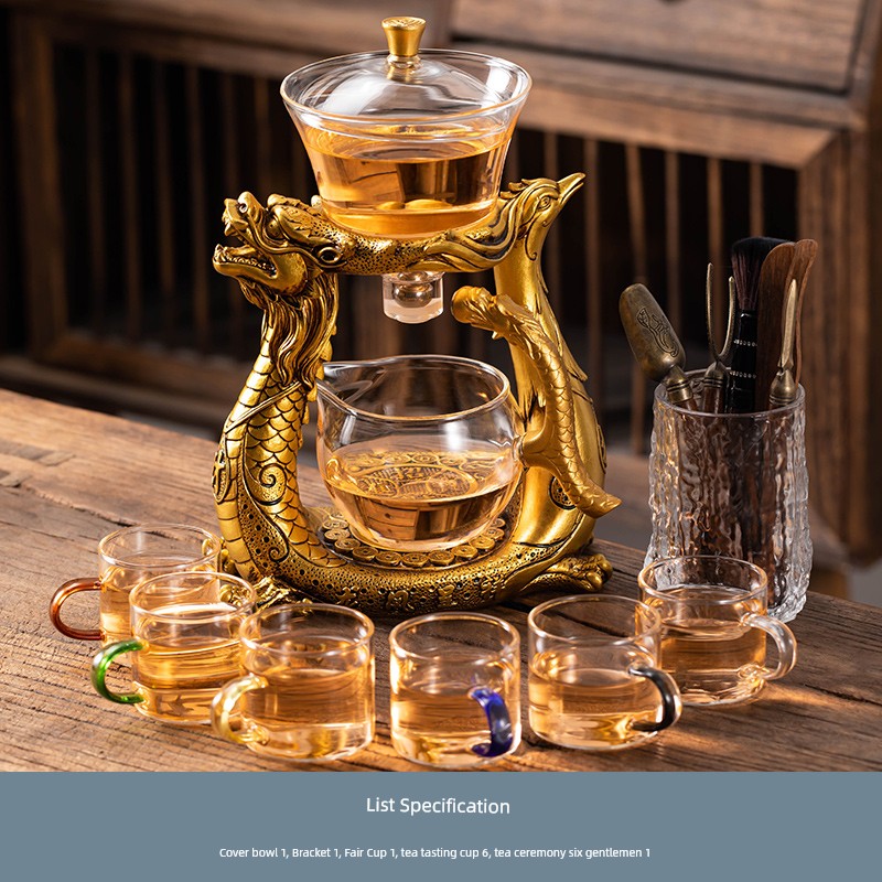 Longnian Glass Bean Bag Automatic Tea Set For Home High-End Teapot Office Reception Kung Fu Tea Brewing Handy Gadget