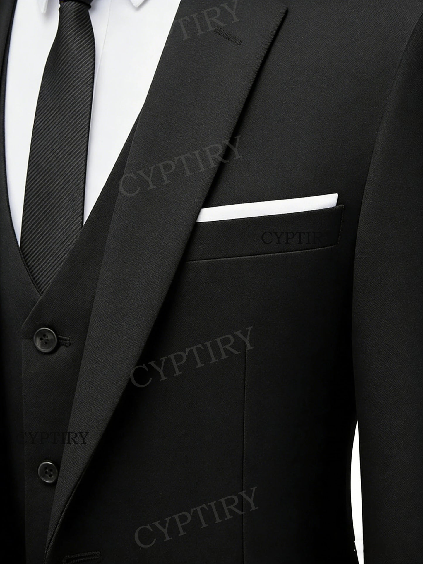 Elegant Men's Suit 3 Piece Fashion Lapel Single Breasted Groom Wedding Slim Fit Casual Version Business Suit For Man