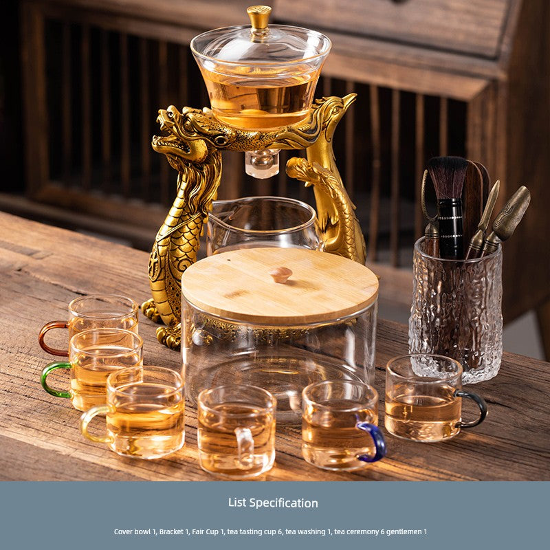 Longnian Glass Bean Bag Automatic Tea Set For Home High-End Teapot Office Reception Kung Fu Tea Brewing Handy Gadget