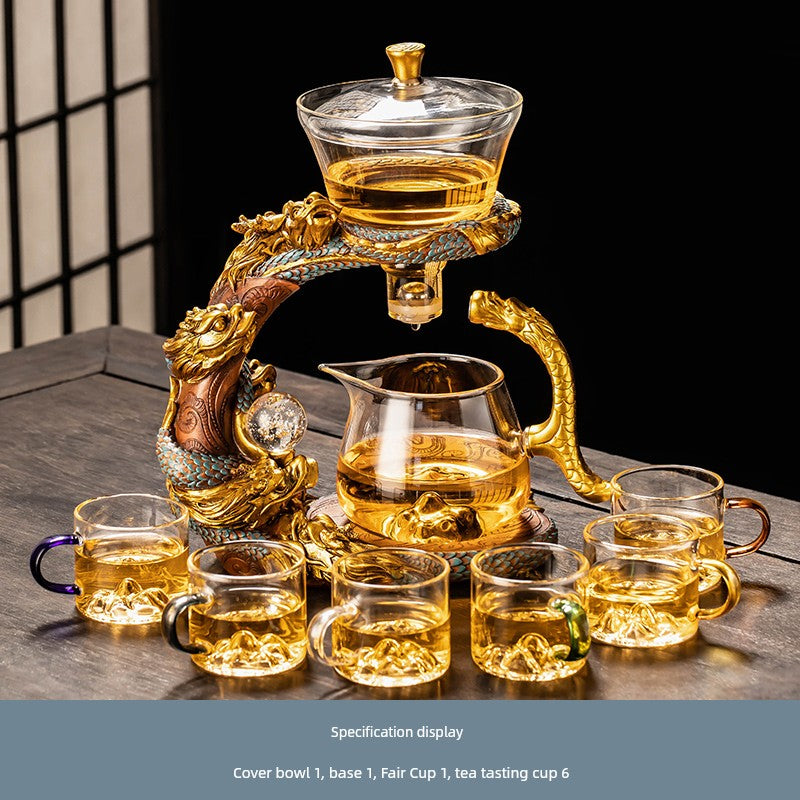 Longnian Glass Bean Bag Automatic Tea Set For Home High-End Teapot Office Reception Kung Fu Tea Brewing Handy Gadget