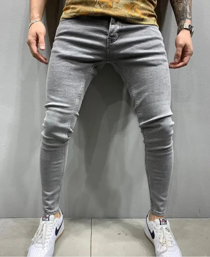 Ripped Jeans Men Stretch Skinny Grey Blue Black Hip Hop Denim Trousers Urban wear Casual Slim Fit Jeans for Men Jogging jean