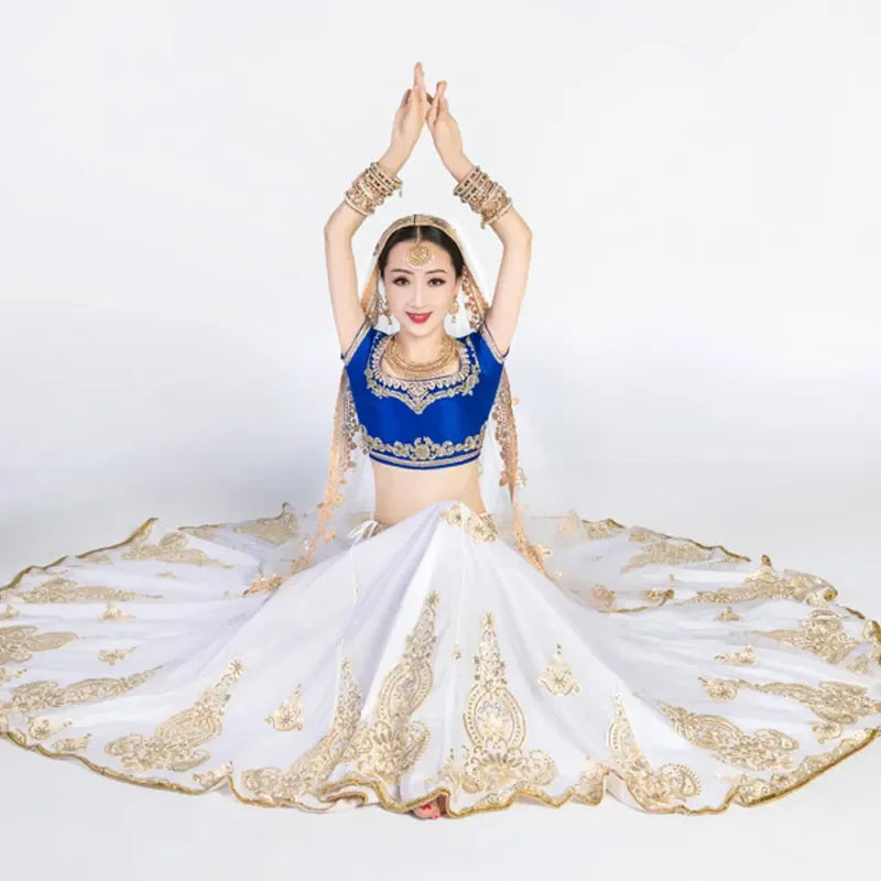 Indian Dress for Women Girl Lehenga Choli Set Tops Blouse Skirt Shawl Embroidery Bollywood Performance Pakistan Nepal Clothing