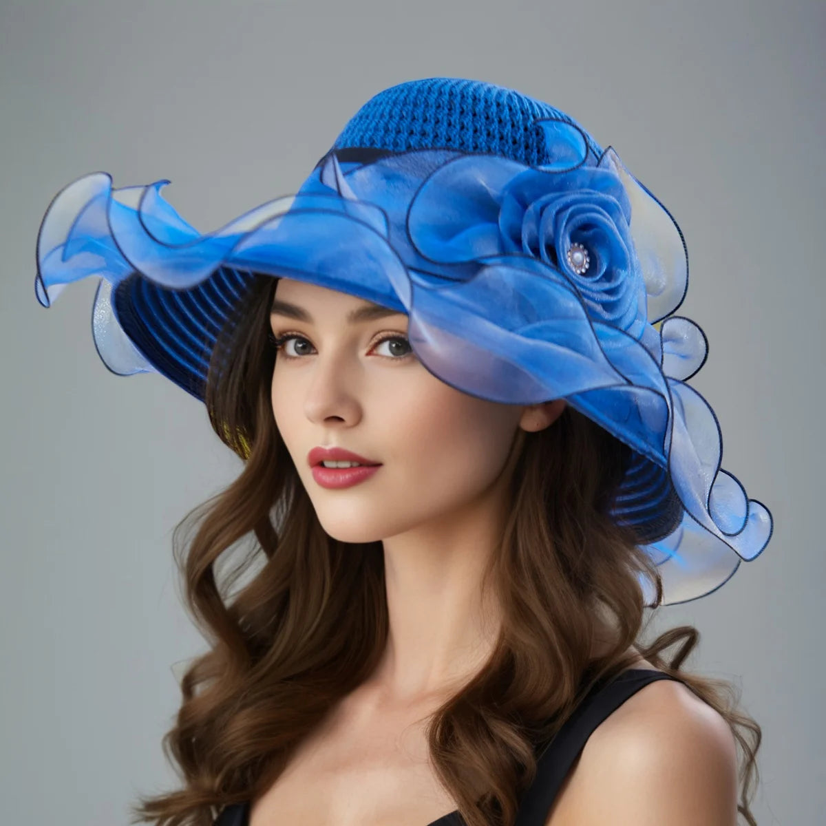 Cherub Elegant Summer Women's Church Woven Sun Hat Breathable/Foldable Design