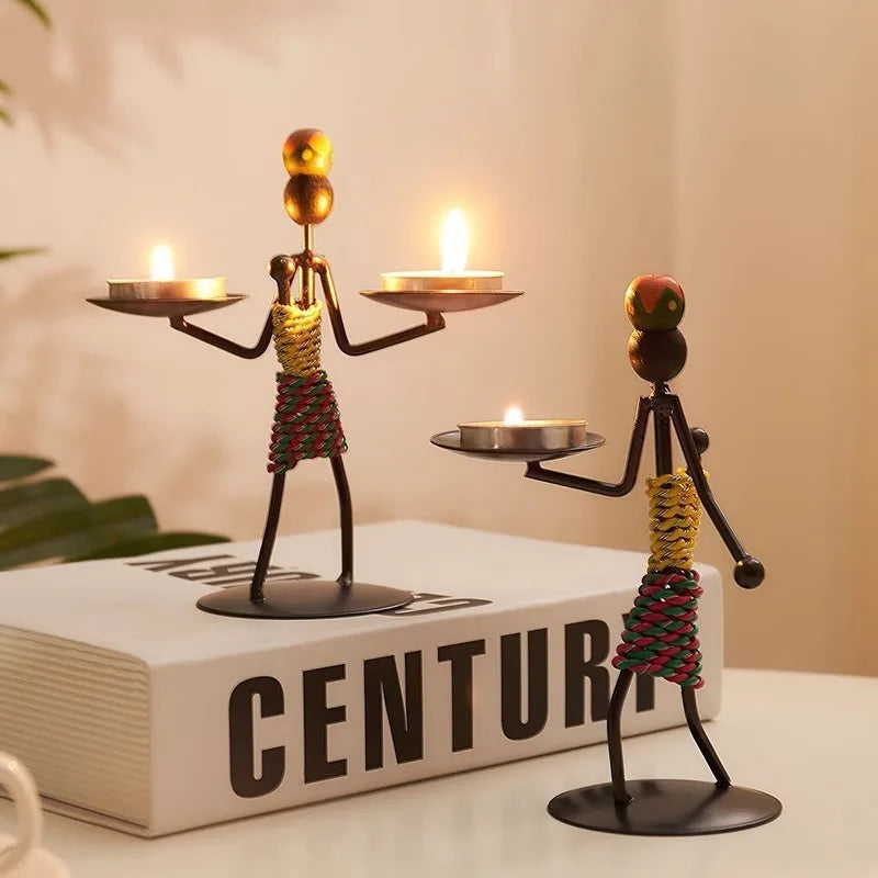 Candle Holder Light Luxury Table Decoration Candle Iron Home Spiritual / Romantic Safe Metal Candle Holder Knick-knack Props