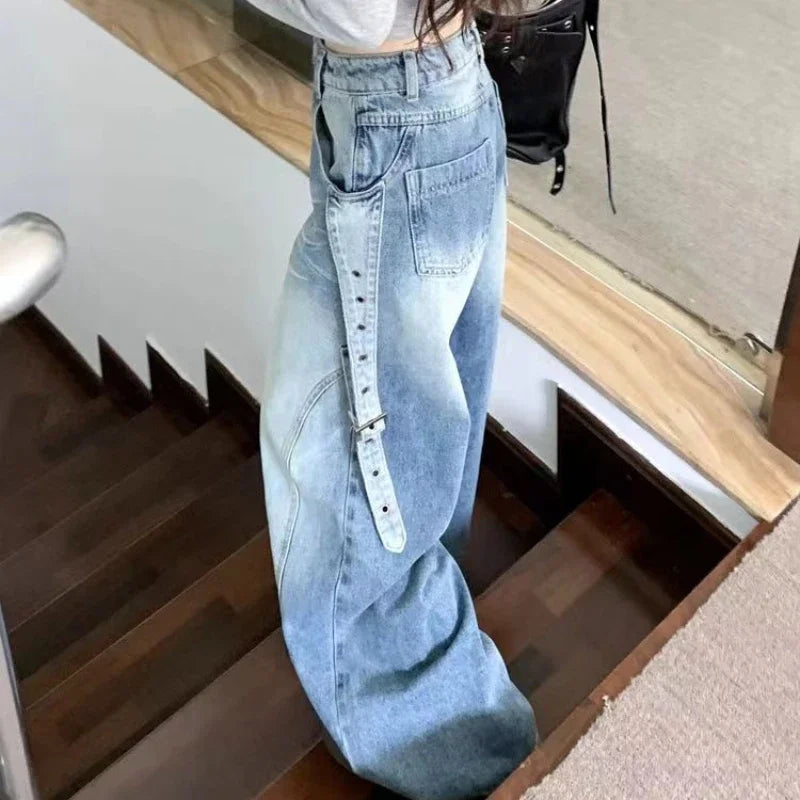 Womens Jeans High Waist Shot Pants for Women Straight Leg with Pockets Trousers Medium Hippie Good Quality Size X Larg Cool Xxl