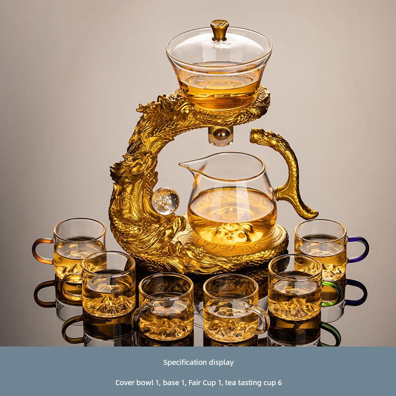 Longnian Glass Bean Bag Automatic Tea Set For Home High-End Teapot Office Reception Kung Fu Tea Brewing Handy Gadget