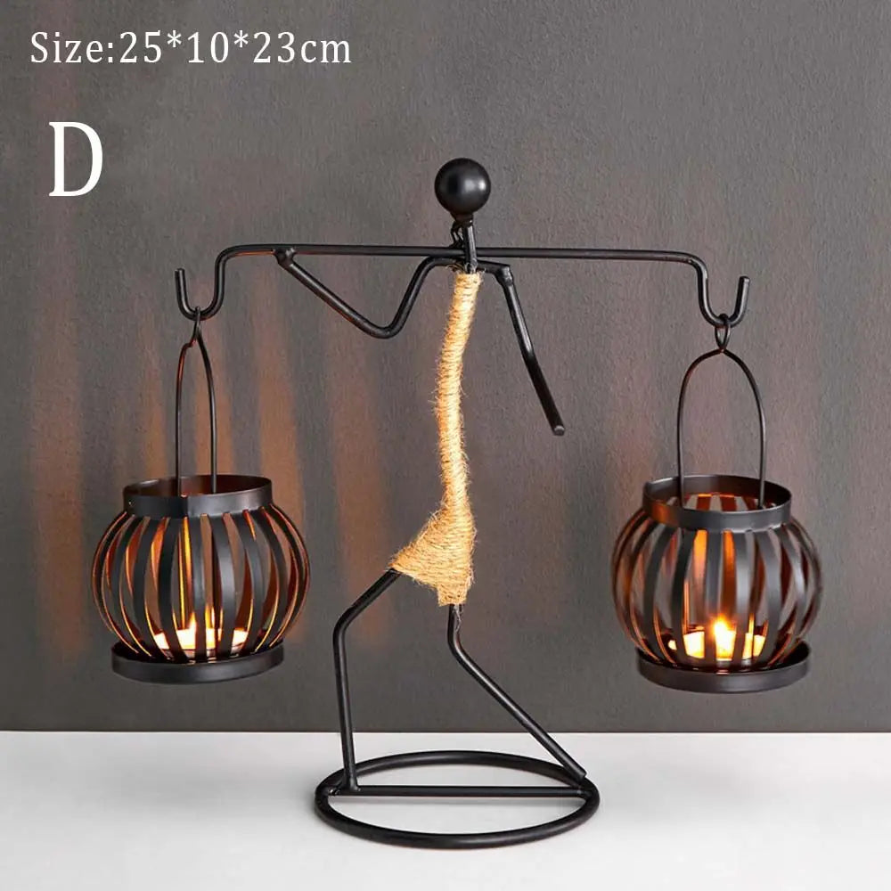 Candlestick Holder 1 PCS Creative Abstract(Afro)Character Sculpture Exquisite Candle Stand For Prayer Homes/ Businesses