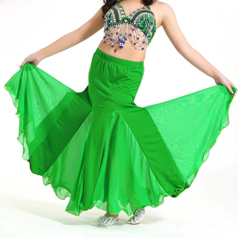 Customized Children's Belly Dance Costumes Skirt Indian Dance Clothes Performance Costume Set Long Tail Skirt Kid