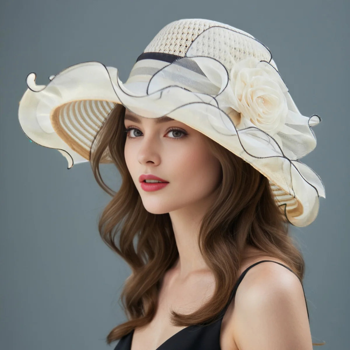 Cherub Elegant Summer Women's Church Woven Sun Hat Breathable/Foldable Design