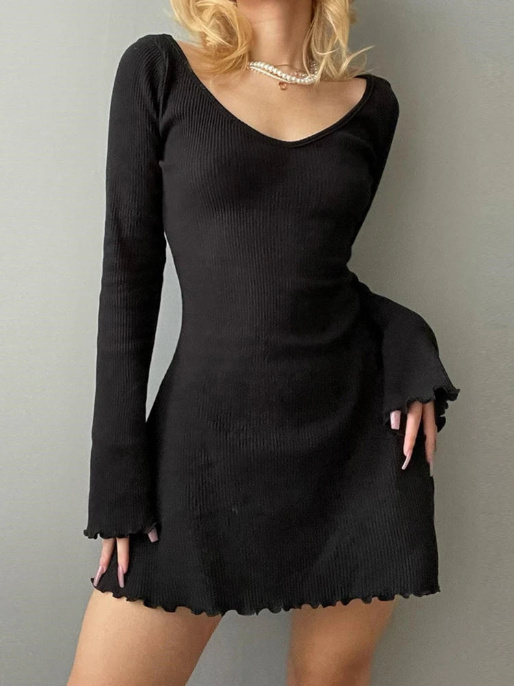 Cherub Short long Sleeve Knitting Elegant Dress For Women/ Spring & Fall
