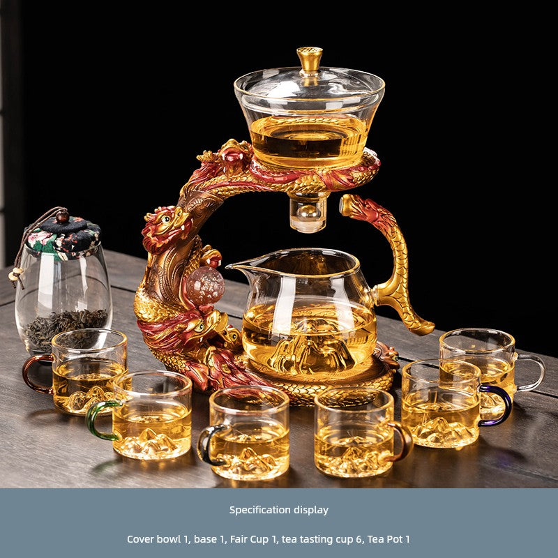 Longnian Glass Bean Bag Automatic Tea Set For Home High-End Teapot Office Reception Kung Fu Tea Brewing Handy Gadget