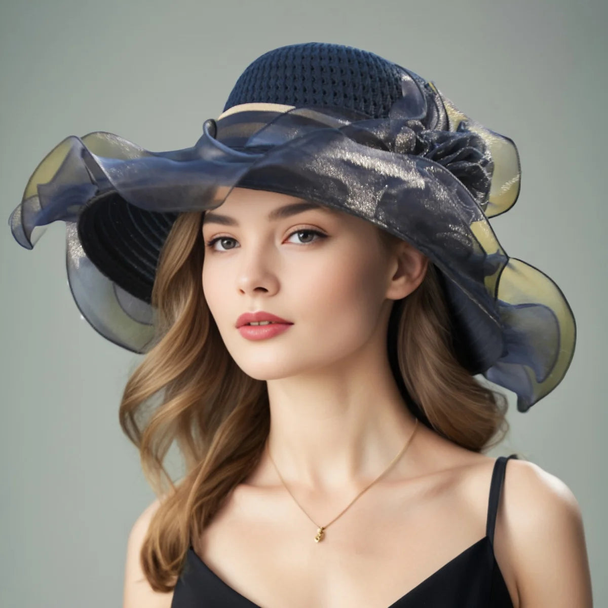 Cherub Elegant Summer Women's Church Woven Sun Hat Breathable/Foldable Design