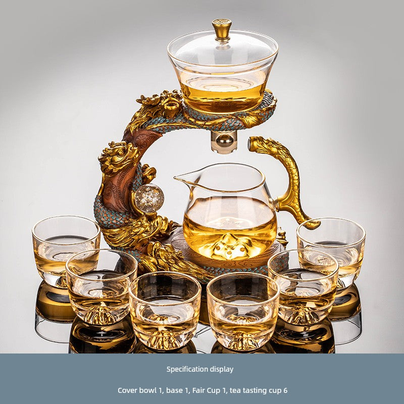 Longnian Glass Bean Bag Automatic Tea Set For Home High-End Teapot Office Reception Kung Fu Tea Brewing Handy Gadget