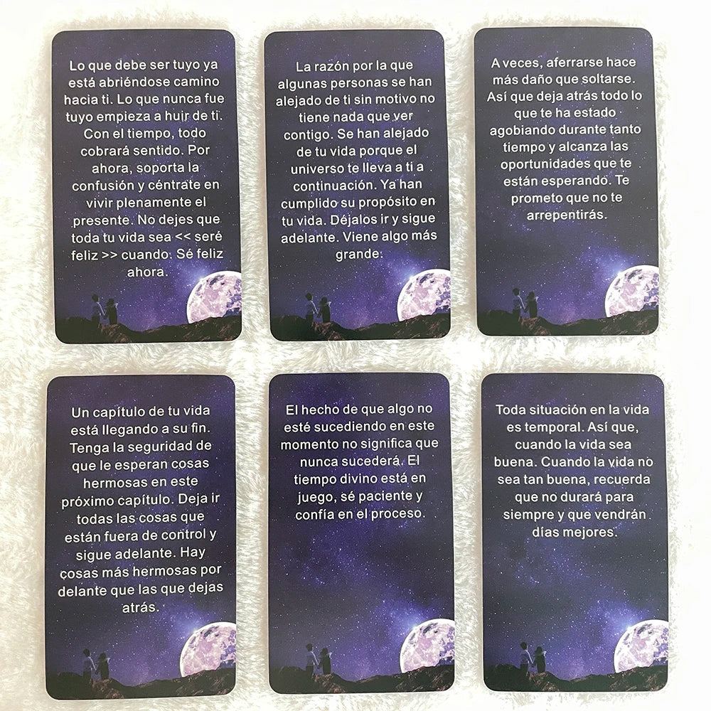 Spanish Tarot Deck, Universe Oracle Cards, Keywords Tarot, Spirit Messages Cards, for Beginners, Spanish Version Tarot, 12x7cm