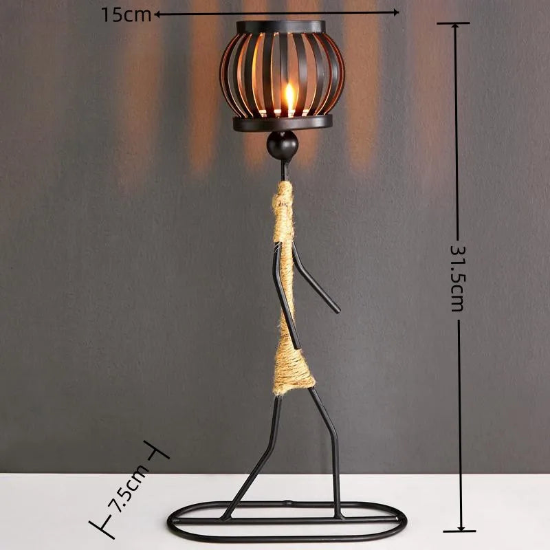 Candlestick Holders Hot Sale French Metal Candlestick Abstract(Afro)Character Sculpture Handmade Decors