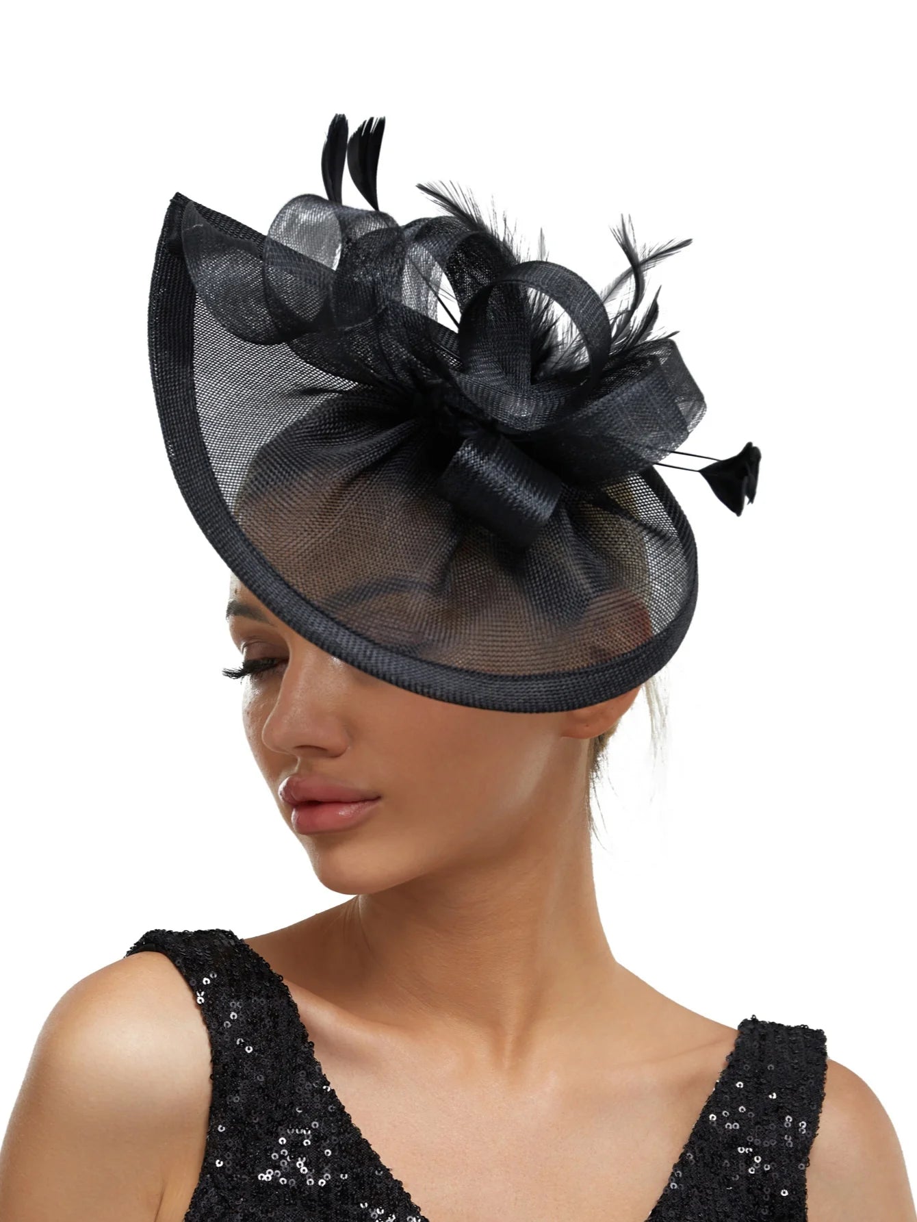 Cherub New Charming Fascinators Feather Church/Wedding Drop Mesh Hat Flower Cocktail Tea Party Hat