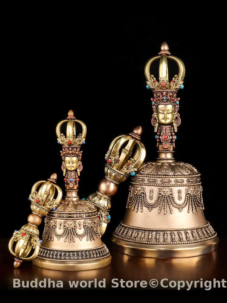 Buddhism Item TOP quality Vajra Vajra bell Use For Prayer tool/ Exorcism Efficacious protection Auspicious Symbols mantra Warp